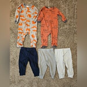 Carhartt Kids One Piece Footies - Orange and Gray